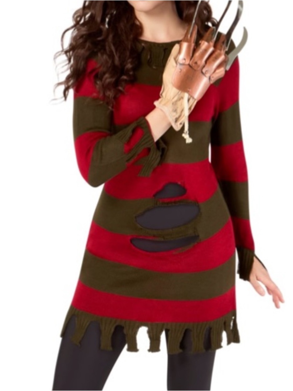 NWOT Freddy Krueger Striped Sweater Dress Costume — DRESS ONLY